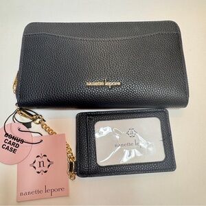 NWT. Nanette Lepore black wristlet wallet with bonus card holder